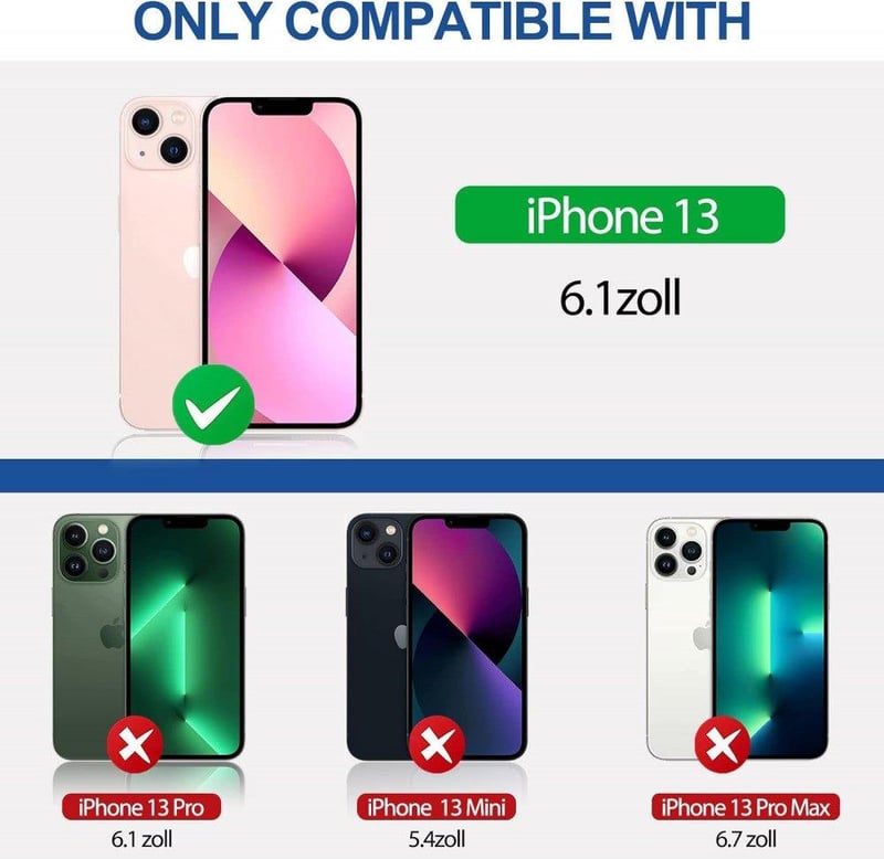 iPhone 13 Bőr Pénztárcatartó Tok Kártyahellyel és Állvánnyal - Fekete