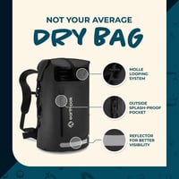 Earth Pak Summit vízálló hátizsák 35L fekete, rolltop zárás, erős cipzár, telefontokkal 3