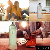 VINSUN Kulacs 650ml - Szivárgásmentes BPA-mentes Tritan Műanyag Ivópalack Szénsavas Italokhoz - Könnyű Sportpalack Túrázáshoz, Biciklizéshez 5