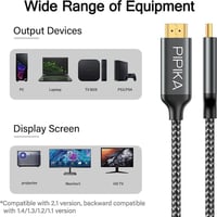 PIPIKA 8K Ultra Gyors Fonott HDMI Kábel 1m - 120Hz 4K Támogatással 2