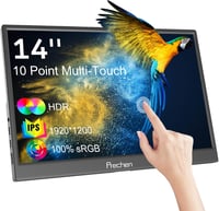 ARZOPA 14" Hordozható Érintőképernyős Monitor HDR IPS 1920x1200 HDMI USB-C Laptop PC Xbox 1