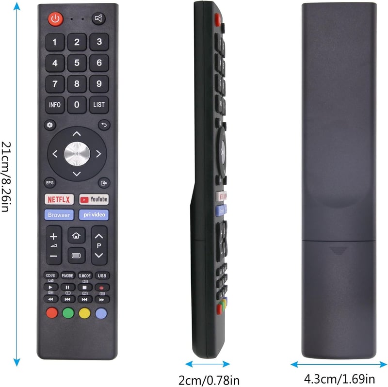 FOXRMT ODL24771HN-TAB Távirányító Changhong Chiq TV-hez - Netflix, YouTube Gyorsgombokkal - U43H7A, U55H7S Modellekhez - Fekete