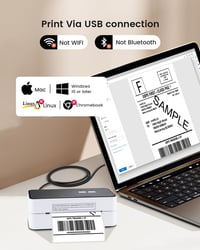 vretti Címkenyomtató USB - DHL Kompatibilis Szállítási Címkenyomtató 4x6 Méretben, Amazon, Etsy, Ebay, UPS Webshopokhoz, Windows/Mac Rendsze 2