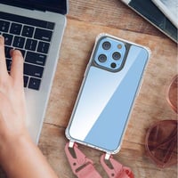 Apple iPhone 14 Pro Max Átlátszó Szilikon Tok Nyakpánttal - Sötétzöld 5