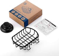 MaxHold Rozsdamentes Acél Szappantartó Kosár - Fúrás Nélküli Tapadókorongos Rögzítés - 10kg Teherbírás - Fürdőszobába, Konyhába - Fekete 3