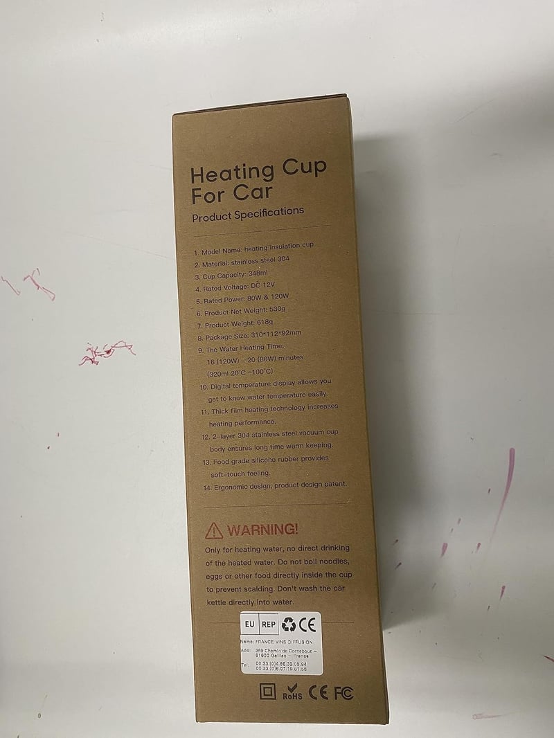 Spardar 12V-os autós vízforraló, dupla falú, LCD kijelzős, gyors melegítés (szürke)