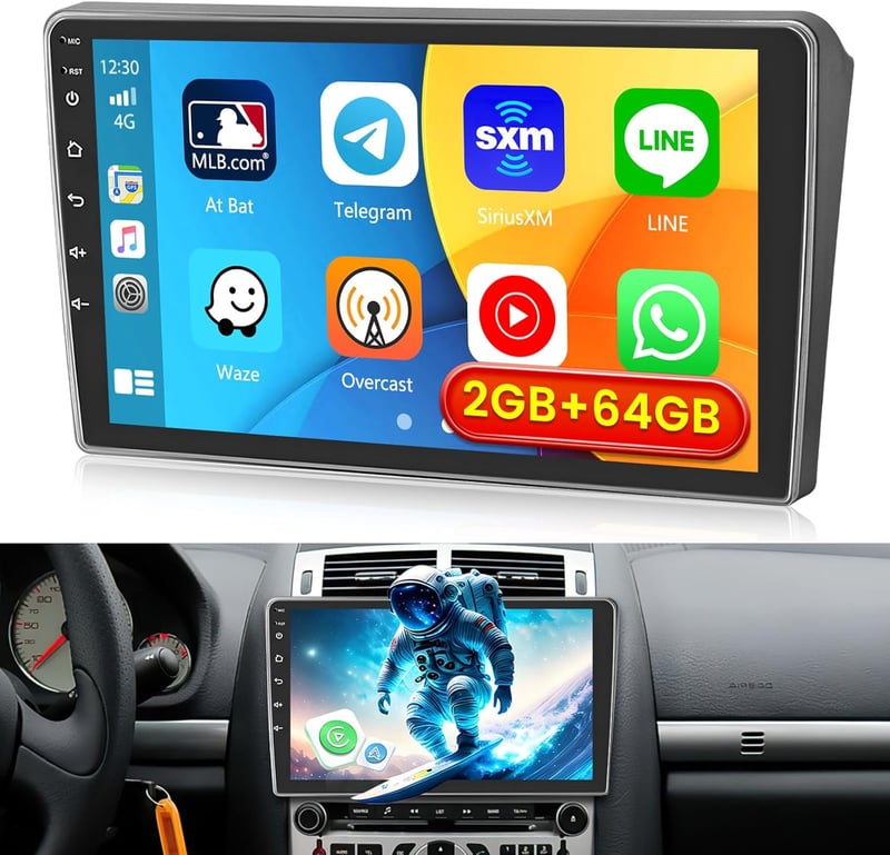Inefala Android 15 Autórádió Peugeot 407 (2004-2008) - 9" Érintőképernyő, 2GB+64GB, Vezeték Nélküli CarPlay, GPS Navigáció, WiFi, Bluetooth,