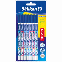 Corector de cerneală Pelikan Super Pirat, lățime scriere B (lată), set de 7 bucăți, Made in Germany, stilou pentru ștergerea cernelii școlare 1