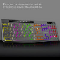 AD ADVANCE R Type Vezeték Nélküli Billentyűzet - Csendes, Tölthető, RGB Háttérvilágítás, Francia Kiosztás, Windows/Mac Kompatibilis 3