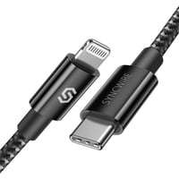 SYNCWIRE USB-C Lightning kábel 1m MFi iPhone 12/11/XS/XR MacBook iPad fekete 6