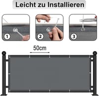 AXT SHADE Átlátszatlan Erkélytakaró HDPE Anyagból - UV Védelem, Erkélyborítás, Szélvédő Erkélyháló Kábelkötegelőkkel, 90x600 cm 6