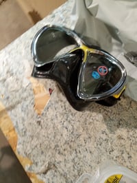 Cressi Big Eyes Evolution búvármaszk és snorkel szett – fekete/sárga, felnőtt méret — légzőcső nélkül (állapot: lásd a 2. képet) 2