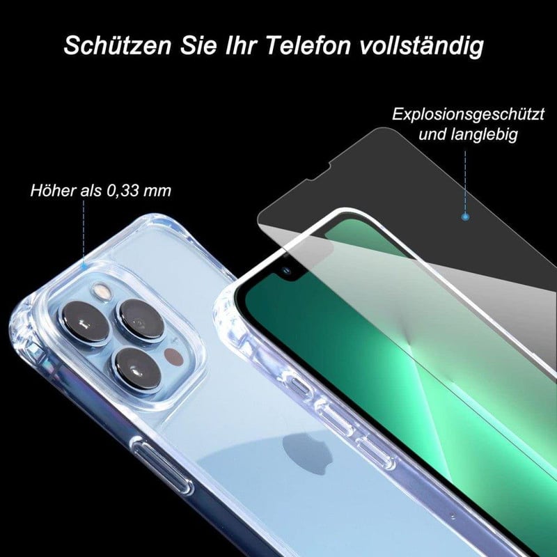 iPhone 11 Pro Védőcsomag: Ütésálló Tok, Üvegfóliák, Piros Nyakpánt