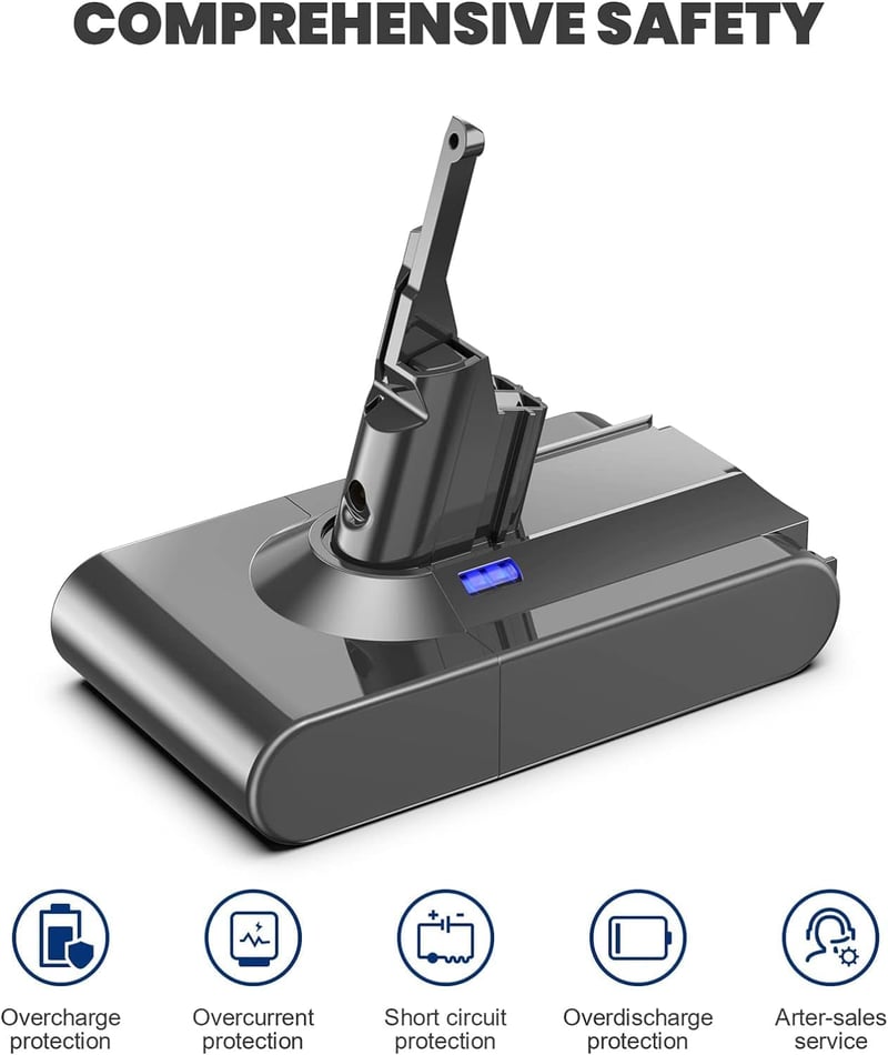 Dyson V8 porszívó 6000mAh-s utángyártott akkumulátor + 2 szűrő