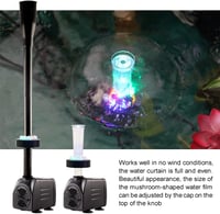 Bseical LED-es Kerti Szivattyú 750L/h - Csendes Vízpumpa Tóhoz, Akváriumhoz, Szökőkúthoz 4 Szórófejjel, Állítható Vízáramlással, 15W 3