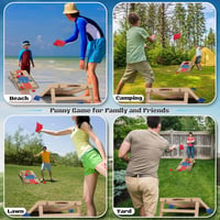 NZQXJXZ Prémium Cornhole Játék Szett - 90x60cm Tömörfa, 8 Zsákkal, Hordtáskával 6