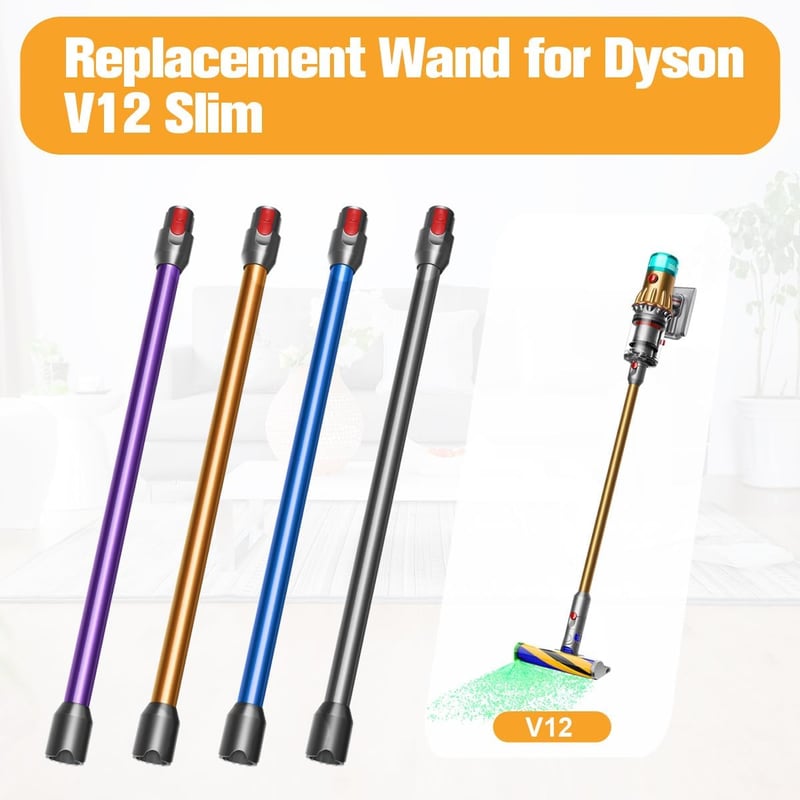 DrRobor Teleszkópos Hosszabbító Cső Dyson V12 Slim Porszívóhoz - 74 cm Alumínium Toldat, Narancssárga Kiegészítő Alkatrész