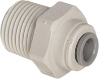 John Guest Egyenes Adapter 1/4 Hüvelyk Cső x 3/8 Hüvelyk NPTF Külső Menet - Gyorscsatlakozós Acetal Csőkötő Elem 1
