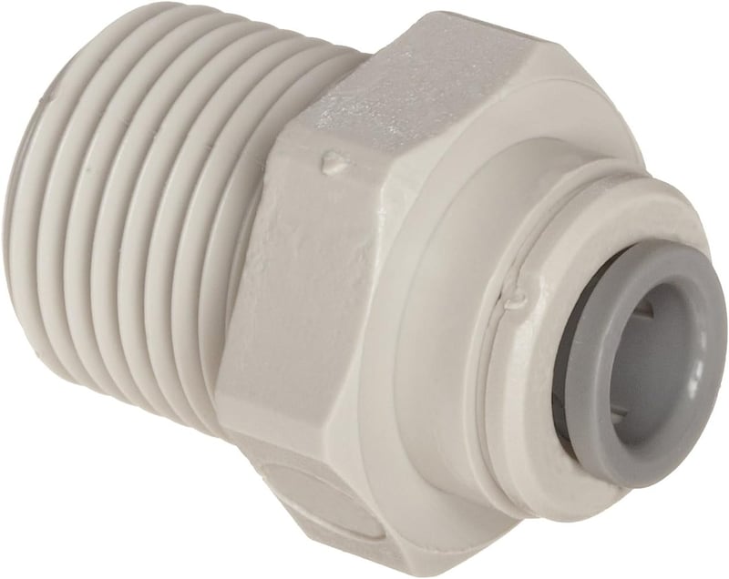 John Guest Egyenes Adapter 1/4 Hüvelyk Cső x 3/8 Hüvelyk NPTF Külső Menet - Gyorscsatlakozós Acetal Csőkötő Elem