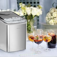 Silonn Jégkockakészítő Gép - 9 Kocka 6 Perc Alatt, 12kg/24 Óra, Öntisztító Funkció, 2 Méretű Jégkocka, Rozsdamentes Acél, Konyhai-Irodai Has 7