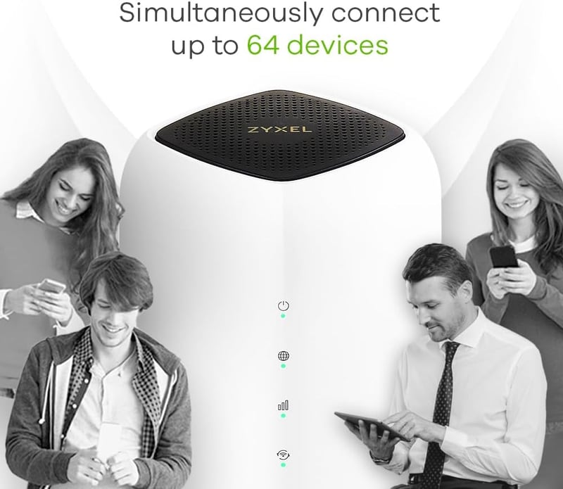 Zyxel FWA505 5G Beltéri Router | 4.67 Gbps | AX1800 WiFi 6 | Nebula Felhőkezelés | 64 Eszköz | Dual WAN | Gigabit LAN | Otthoni és Kisvállal - WiFi 6 | AX1800 | Indoor | 5G