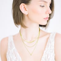 DIVINA VITAE Réteges Női Nyaklánc 14K Arany Bevonattal - Cirkónia Medálos Elegáns Ékszer, Lapos Kígyólánc, Rozsdamentes Acél Choker 4