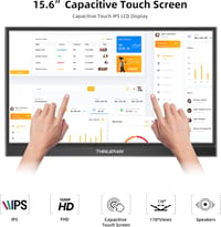 Thinlerain 15,6" Hordozható Érintőképernyős Monitor - Full HD IPS, USB-C/HDMI, 10-pontos Érintés, Beépített Hangszórók, PC/Laptop/Telefon Ko 4