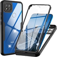 Xiaomi Redmi 9C / 9C NFC / 10A 360 fokos átlátszó védőtok beépített kijelzővédővel, fekete 1
