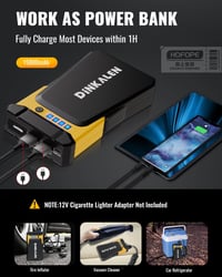 DINKALEN 1200A Autós Bikázó, 15800mAh, LED Lámpával, 8.0L Benzin/6.5L Dízel 4