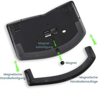 Perixx Periduo-606 Ergonomikus Vezeték Nélküli Billentyűzet QWERTZ és Vertikális Egér Szett - Osztott Billentyűzet, 4-Irányú Görgő, Állítható Csukl 5