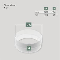 Vent Systems Ø150mm Kerek Csőcsatlakozó Szett - 2 db Műanyag Összekötő Elem Egyenes és Flexibilis Csövekhez, Szellőztető Rendszerekhez, Fehé 6