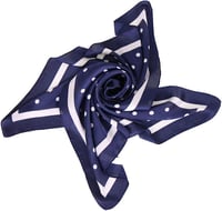 Elegáns kék-fehér mintás KAVINGKALY szatén sál, 70 cm 4