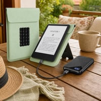 Spoločník pre čitateľov: Obal na Kindle so stojanom + 10 000 mAh powerbanka + USB-C kábel 1