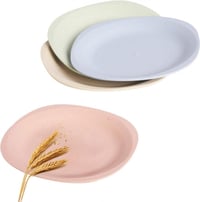 Farfurii din paie de grâu, disponibile în 4 culori - Pot fi folosite în mașina de spălat vase și la microunde. 1