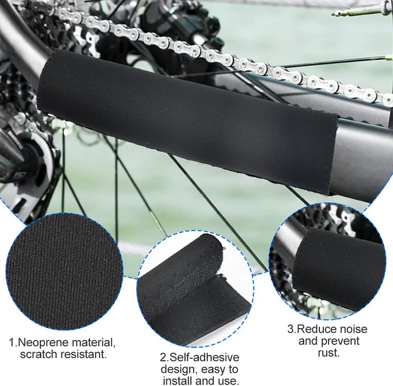BUENTYA Univerzális Kerékpár Láncvédő Szett - 4 db Fekete, E-Bike Kompatibilis (22x10,5 cm)