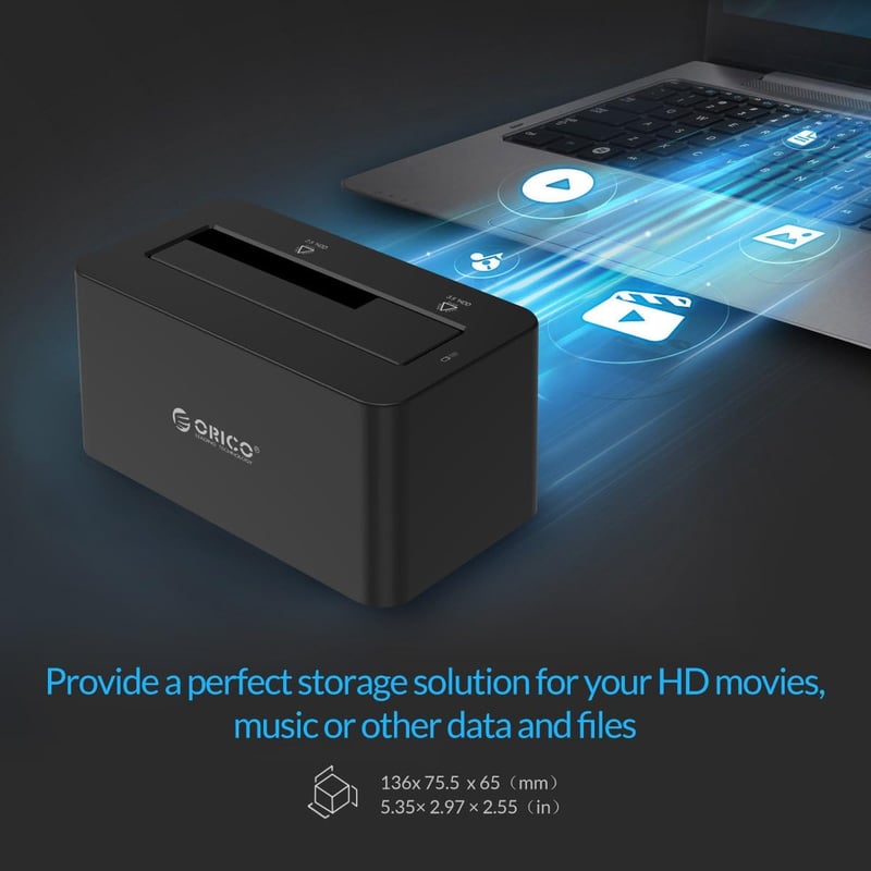 ORICO USB 3.0 Külső HDD Dokkoló - 20TB-ig, SATA Kompatibilis