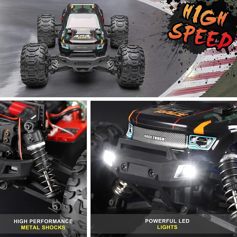 HAIBOXING 1:16 Távirányítós Monster Truck - 36 km/h Vízálló RC Autó Terep Játék, Gyerekeknek és Felnőtteknek, 2.4 GHz Vezérlés, 280 Láb Ható