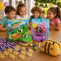 Párty balík: 12x zlatá medaila + Kroko golf + Karaoke set + Včielkový peračník 1