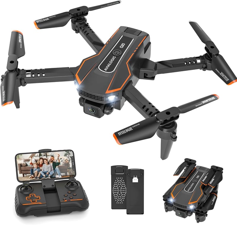 AVIALOGIC HD 720P Drón Gyerekeknek - WiFi FPV Kamerás Quadcopter, Fejnélküli Mód, 3D Flip, Magasságtartás, Útvonalkövetés, Kezdőknek, 2 Akku