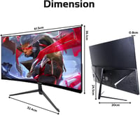 Prechen 27" QHD Ívelt Gamer Monitor - 240Hz, 1ms, 2560x1440, IPS, HDR400, AdaptiveSync, Beépített Hangszórók, VESA, DisplayPort, HDMI 7