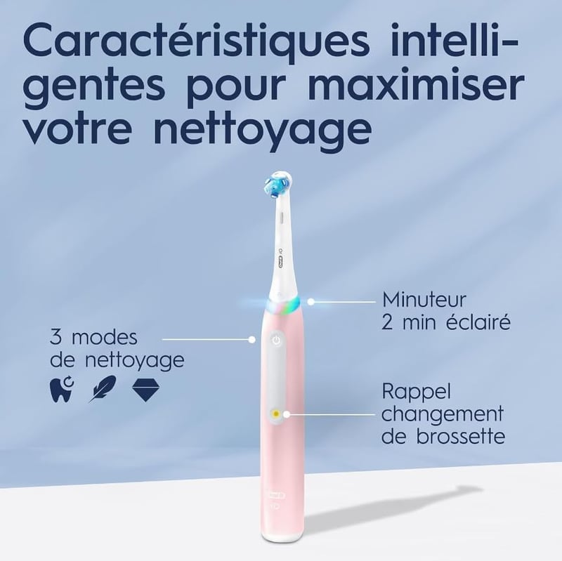 Oral-B iO-3S Elektromos Fogkefe Rózsaszín - Újratölthető, Kerek Fejjel, Időzítővel, Felnőtteknek, Akkumulátoros