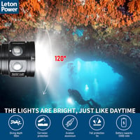 LetonPower L24 Búvárlámpa 12000 Lumen Fényerővel - 100m Vízálló Víz Alatti Zseblámpa Videó Világítás USB-C Töltéssel Professzionális Víz Ala 3