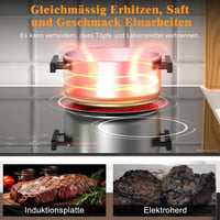 Disaenvir 60 cm-es Üvegkerámia Főzőlap 4 Zónával, 6600W, Dupla Főzőzóna, 9 Teljesítményszint, Időzítő, Gyerekzár, Érintőszenzoros 4