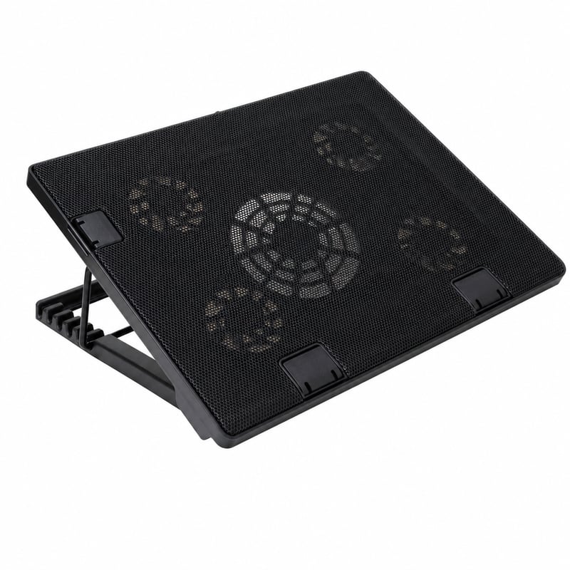 Chladiaca podložka pod notebook Mars Gaming MNBC2 do 17,35 palca, 5 tichých ventilátorov, červené LED podsvietenie, 2x USB 2.0, čierno-červená, neúplné balenie