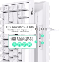 RK ROYAL KLUDGE RK84 75% RGB Fehér Mechanikus Gamer Billentyűzet - Vezeték Nélküli Bluetooth/2.4GHz  6