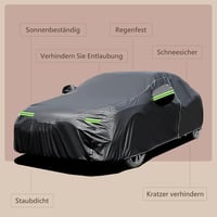 Generic Autótakaró Volkswagen VW Touran 2003-2024 Modellekhez - Vízálló, Szélálló, UV-védelem, Pamut Béléssel, Cipzáras Ajtónyílással, Feket 4