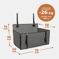 WUGLO Extra Stabil Autós Kutyaülés - Megerősített Falú Vízálló Kutyaülés Kis és Közepes Kutyáknak 4 Rögzítőpánttal - Hátsó Ülésre (L Méret,  - l, gray 8