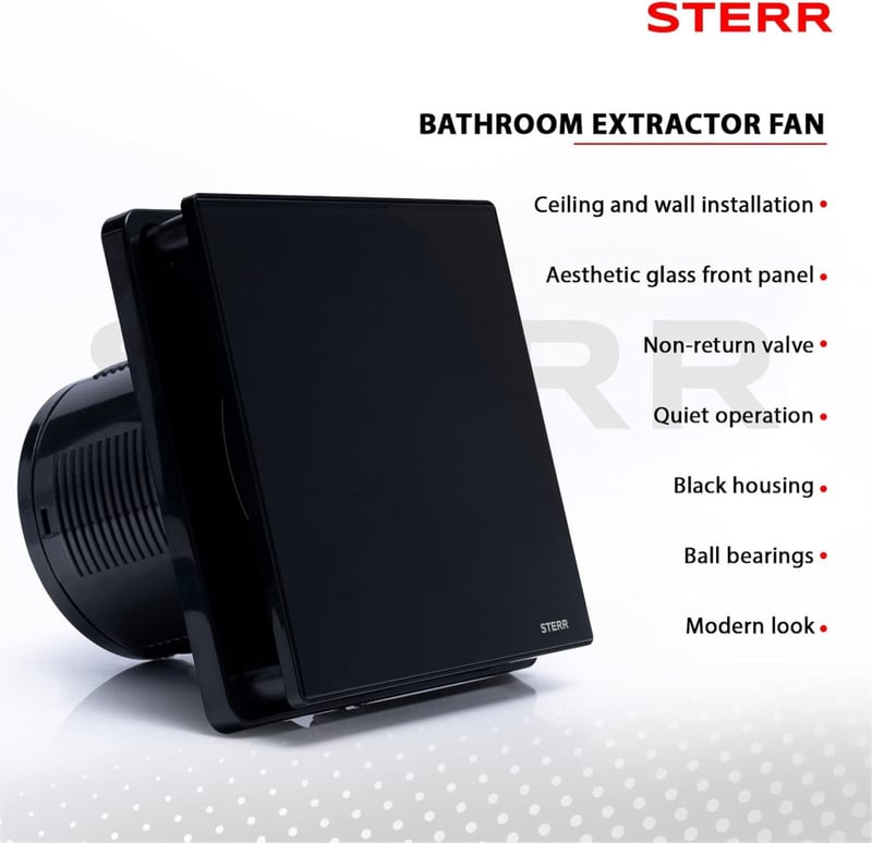 STERR Nero 100 mm-es halk fürdőszobai ventilátor - Erős légkivezető