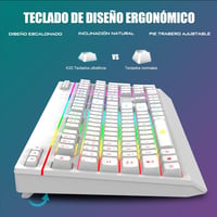 RedThunder K20 Vezeték Nélküli Billentyűzet és Egér Szett - Tölthető, RGB Háttérvilágítás, Multimédia Funkciógombok, 4800 DPI Egér, PC/Mac K 4