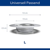 Rietlow Rozsdamentes Acél Lefolyószűrő Szett 2db - Univerzális Mosogatószűrő Polírozott Kivitelben - Hajfogó Zuhanyzóba - Könnyen Tisztíthat 2